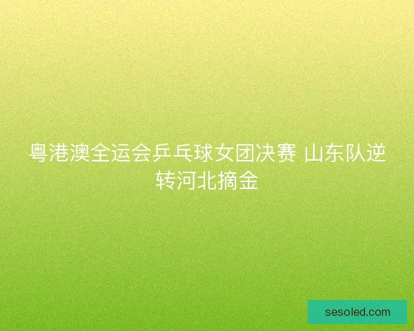粤港澳全运会乒乓球女团决赛 山东队逆转河北摘金